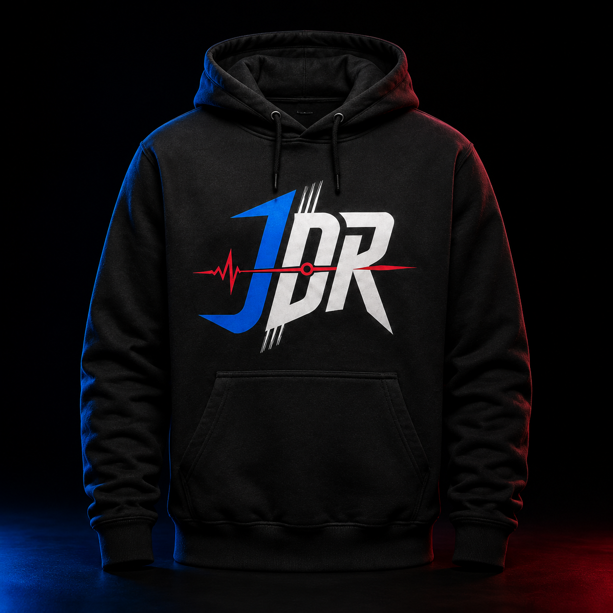 Black IAmJDR logo hoodie